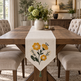 Napron decorativ Kotonia Home - tesatura burlap cu decor in relief, dimensiune 40x113 cm - 03