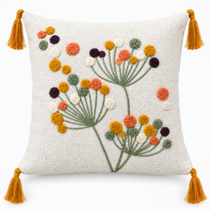 Pachet 2 huse perna decorative Kotonia Home - tesatura burlap cu decor in relief, dimensiune 40x40 cm -  02 - imagine 4