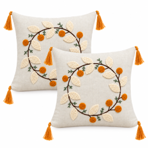 Pachet 2 huse perna decorative Kotonia Home - tesatura burlap cu decor in relief, dimensiune 40x40 cm -  03 - imagine 5