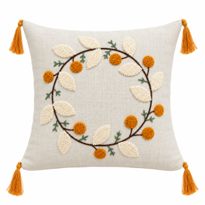 Pachet 2 huse perna decorative Kotonia Home - tesatura burlap cu decor in relief, dimensiune 40x40 cm -  03 - imagine 4