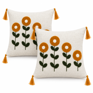 Pachet 2 huse perna decorative Kotonia Home - tesatura burlap cu decor in relief, dimensiune 40x40 cm - 04 - imagine 5