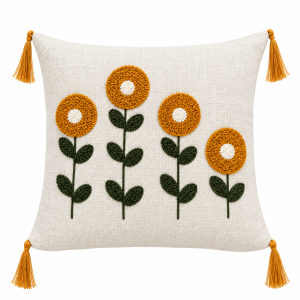 Pachet 2 huse perna decorative Kotonia Home - tesatura burlap cu decor in relief, dimensiune 40x40 cm - 04 - imagine 4