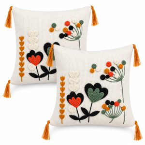 Pachet 2 huse perna decorative Kotonia Home - tesatura burlap cu decor in relief, dimensiune 40x40 cm - 05 - imagine 5