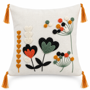 Pachet 2 huse perna decorative Kotonia Home - tesatura burlap cu decor in relief, dimensiune 40x40 cm - 05 - imagine 4
