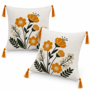 Pachet 2 huse perna decorative Kotonia Home - tesatura burlap cu decor in relief, dimensiune 40x40 cm - 06 - imagine 5