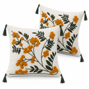 Pachet 2 huse perna decorative Kotonia Home - tesatura burlap cu decor in relief, dimensiune 40x40 cm - 08 - imagine 5