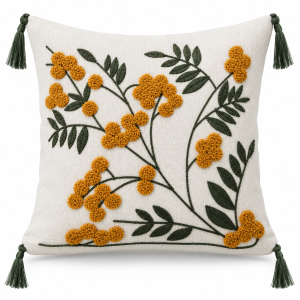 Pachet 2 huse perna decorative Kotonia Home - tesatura burlap cu decor in relief, dimensiune 40x40 cm - 08 - imagine 4