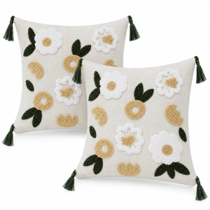 Pachet 2 huse perna decorative Kotonia Home - tesatura burlap cu decor in relief, dimensiune 40x40 cm - 09 - imagine 5