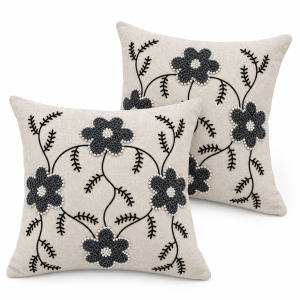 Pachet 2 huse perna decorative Kotonia Home - tesatura burlap cu decor in relief, dimensiune 40x40 cm - 13 - imagine 5