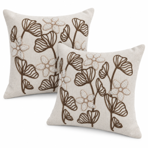 Pachet 2 huse perna decorative Kotonia Home - tesatura burlap cu decor in relief, dimensiune 40x40 cm - 14 - imagine 5