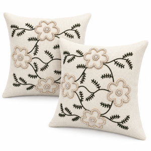 Pachet 2 huse perna decorative Kotonia Home - tesatura burlap cu decor in relief, dimensiune 40x40 cm - 15 - imagine 5