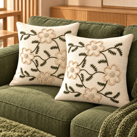 Pachet 2 huse perna decorative Kotonia Home - tesatura burlap cu decor in relief, dimensiune 40x40 cm - 15