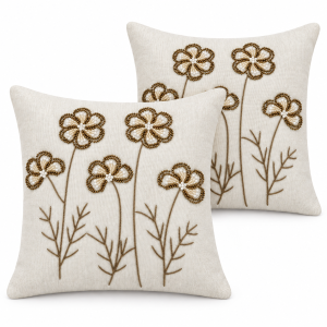 Pachet 2 huse perna decorative Kotonia Home - tesatura burlap cu decor in relief, dimensiune 40x40 cm - 17 - imagine 5