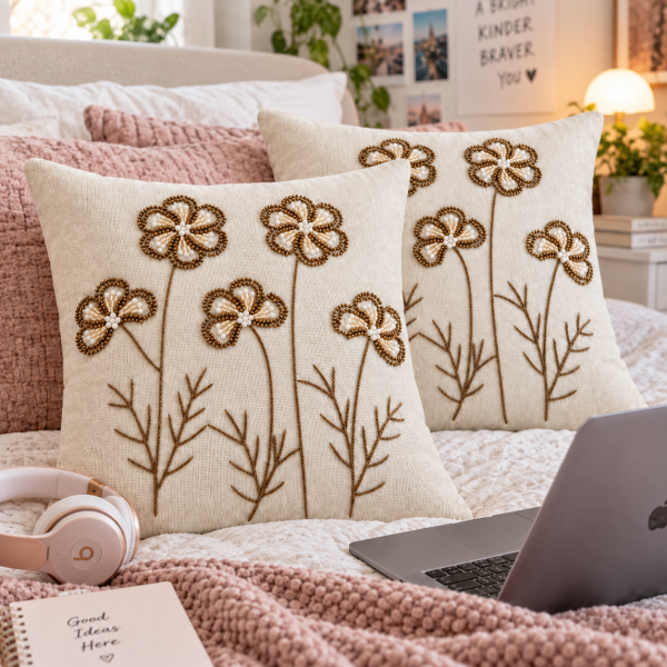 Pachet 2 huse perna decorative Kotonia Home - tesatura burlap cu decor in relief, dimensiune 40x40 cm - 17