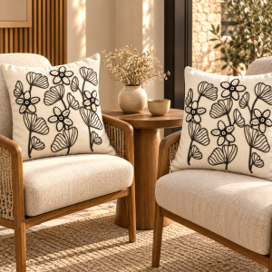 Pachet 2 huse perna decorative Kotonia Home - tesatura burlap cu decor in relief, dimensiune 40x40 cm - 18