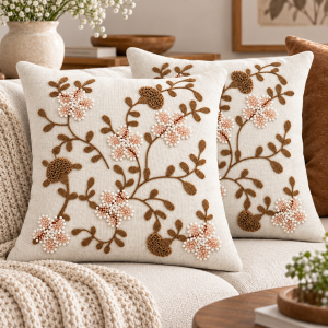 Pachet 2 huse perna decorative Kotonia Home - tesatura burlap cu decor in relief, dimensiune 40x40 cm - 19