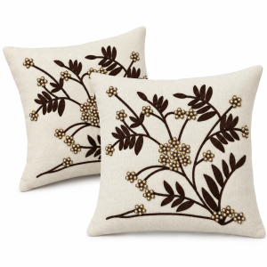 Pachet 2 huse perna decorative Kotonia Home - tesatura burlap cu decor in relief, dimensiune 40x40 cm - 22 - imagine 5