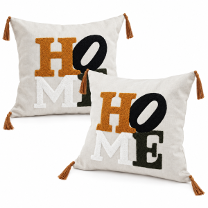 Pachet 2 huse perna decorative Kotonia Home - tesatura burlap cu decor in relief, dimensiune 40x40 cm - 23 - imagine 4