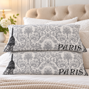 Pachet 2 perne matlasate Kotonia Home - 50x70 cm, 630 gr/buc, decor Paris 022 - imagine 2