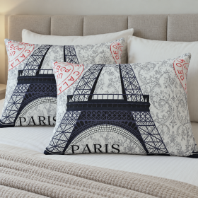 Pachet 2 perne matlasate Kotonia Home - 50x70 cm, 630 gr/buc, decor Paris 022