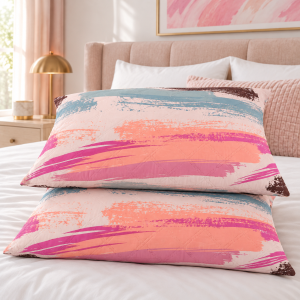 Pachet 2 perne matlasate Kotonia Home - 50x70 cm, 630 gr/buc, decor abstract 017