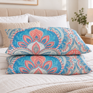 Pachet 2 perne matlasate Kotonia Home - 50x70 cm, 630 gr/buc, decor mandala 016 - imagine 2