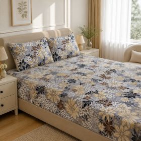 Pachet cearceaf de pat 220x240 cm + 2 fete de perna 50x70 cm, tesatura clasica neteda, 100% bumbac, 04