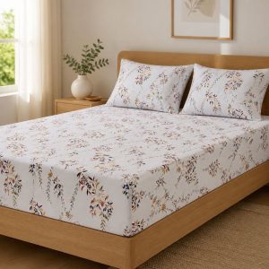 Pachet cearceaf de pat 220x240 cm + 2 fete de perna 50x70 cm, tesatura clasica neteda, 100% bumbac, 06 - imagine 2