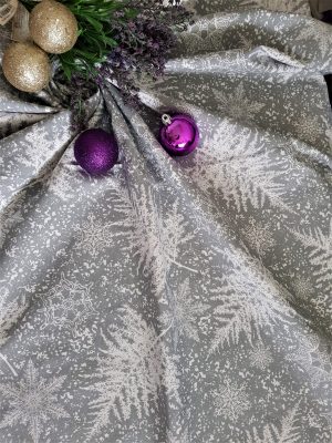 Fata de masa Kotonia Home Winter 11, 100% bumbac, albastru cu motive de Craciun - imagine 2
